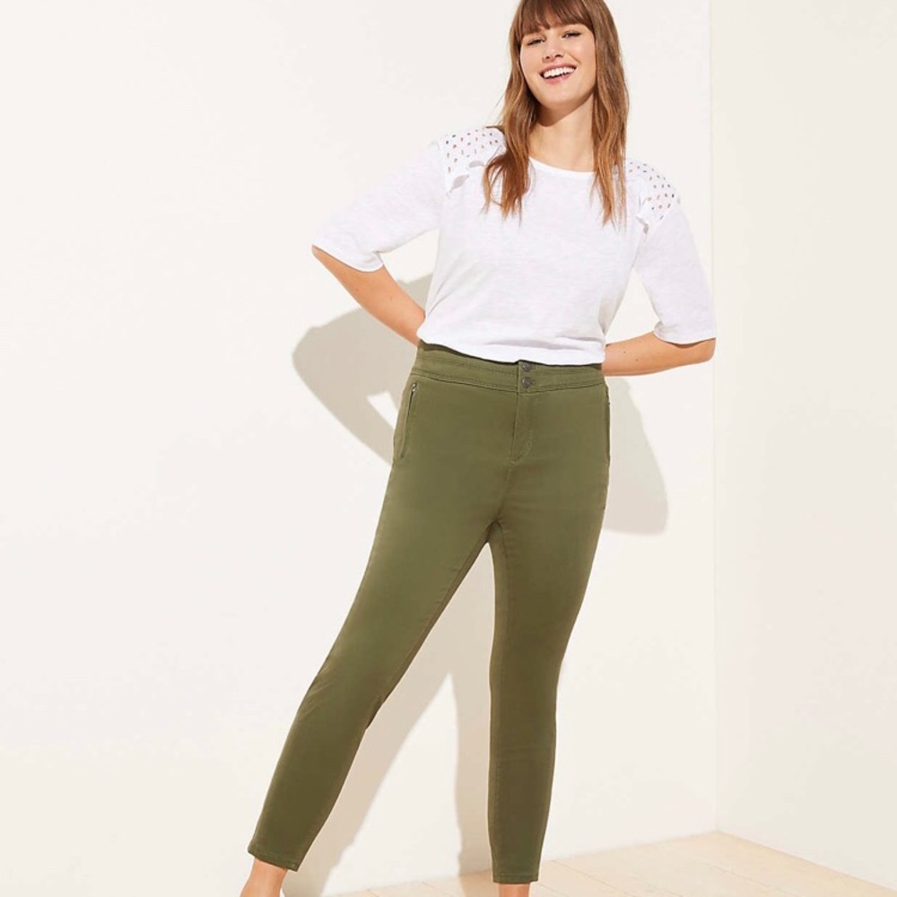 NWT Loft Plus Size High Waist Skinny Sateen Pants